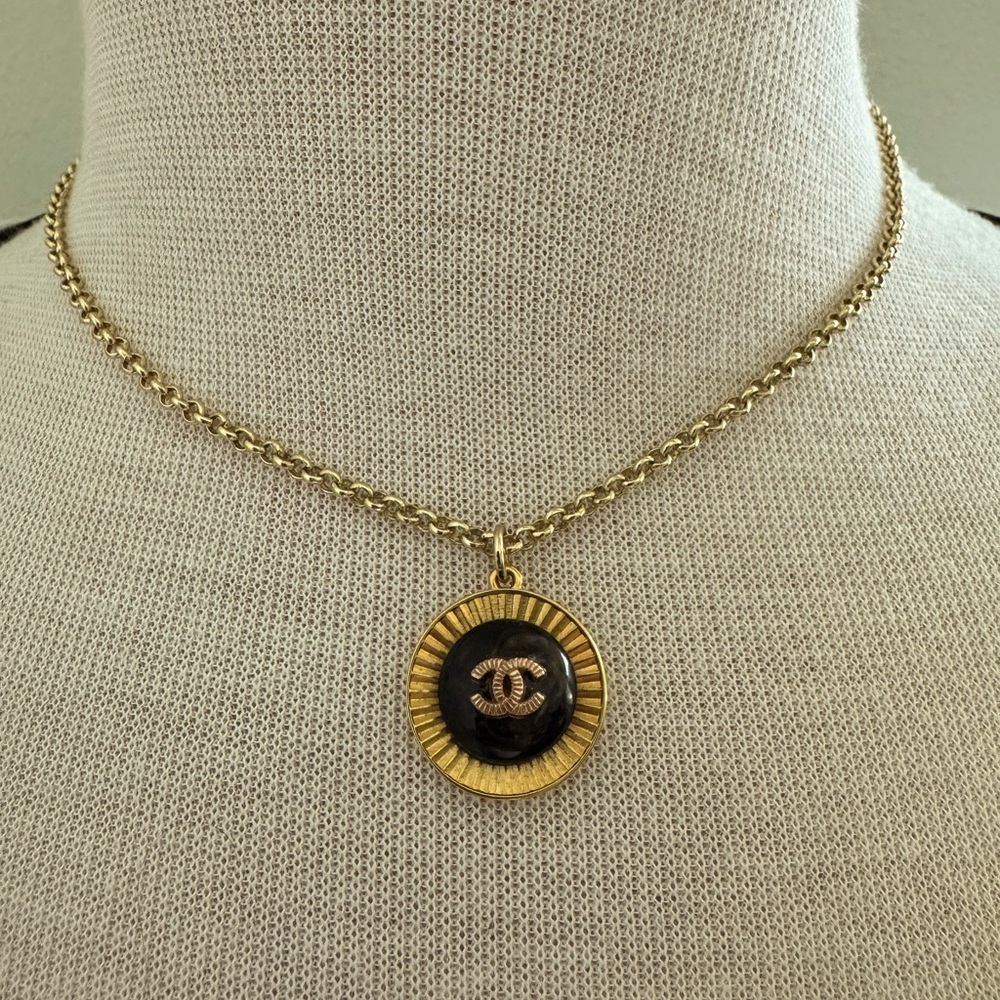 Iconic necklace made from vintage Chanel button by Phillip Allen Hefner